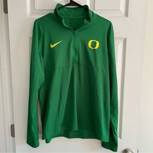 oregon ducks nike dri-fit 1/4 zip green size L